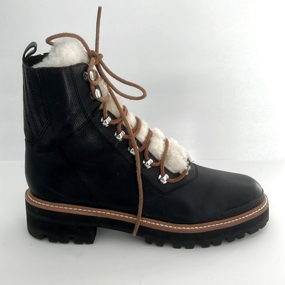 MARC FISHER $199 Shoes Womens Izzie Genuine Shearling Lug Sole Boot Size 6 NEW - Picture 8 of 10